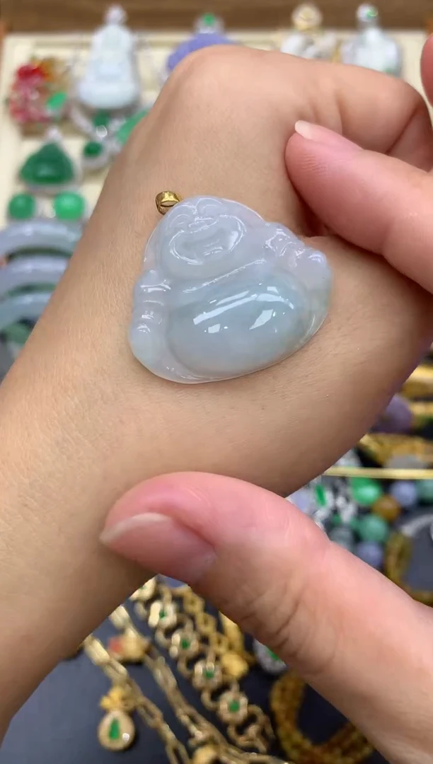 翡翠18K金镶嵌颈饰89-中国好珍宝
