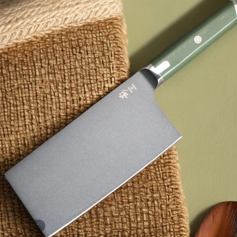 M42锯片钢中式切片刀厨师家用渐薄开刃锋利超快黑色