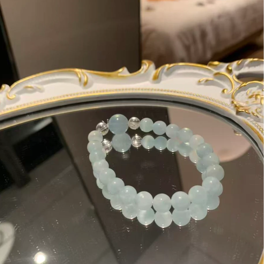 天空蓝海蓝宝水晶氛围感手串多样性发其一