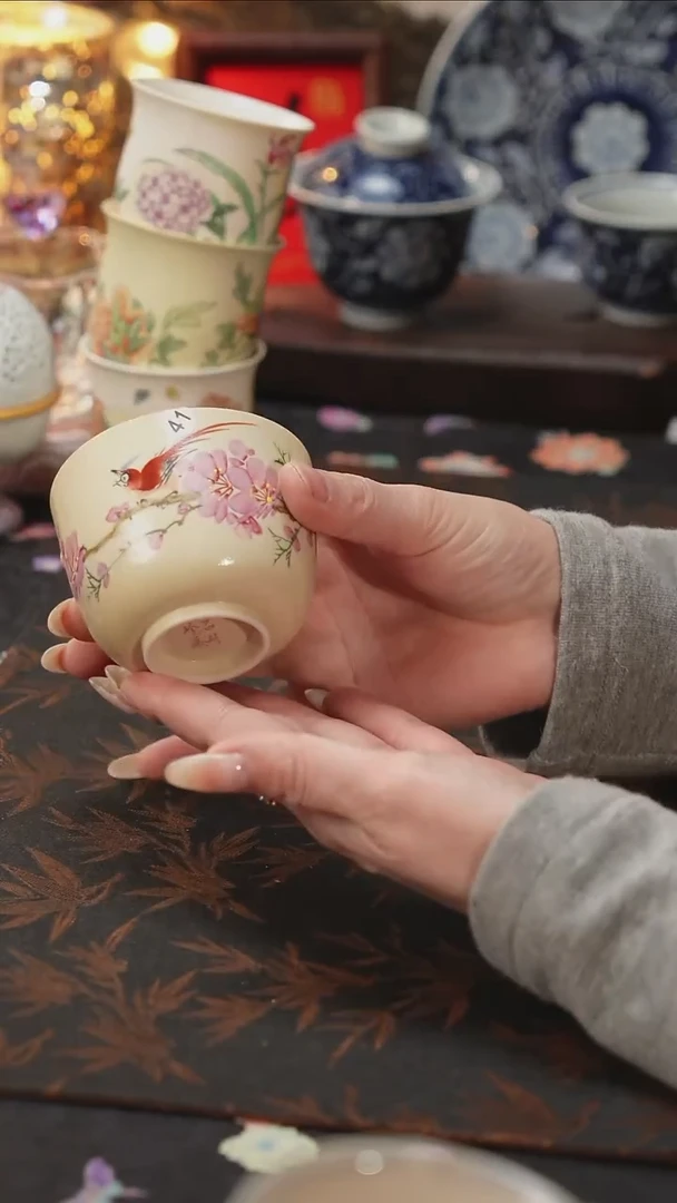 杯景德镇陶瓷杯碗柴烧多人