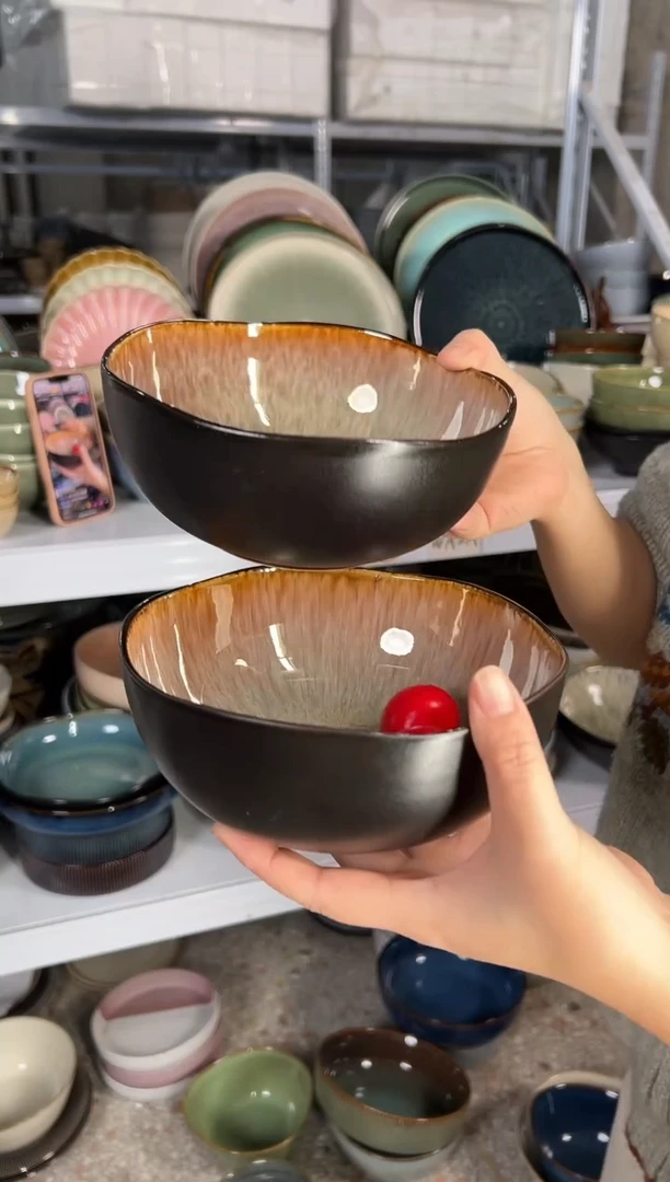 陶瓷外贸尾货瑕疵满20包邮X2面碗