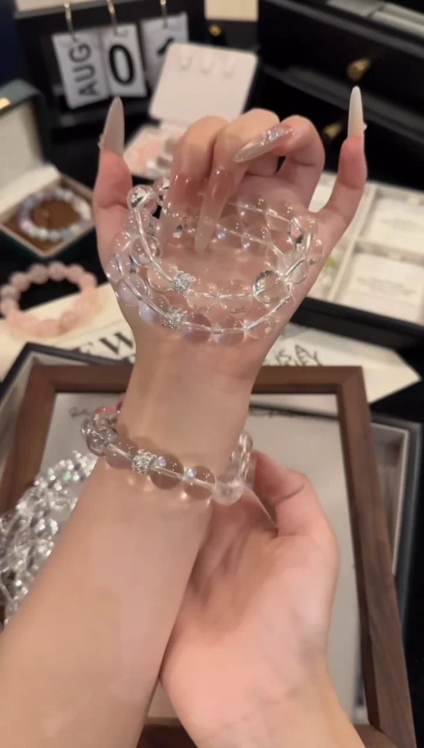水晶手链合金白水晶x2199