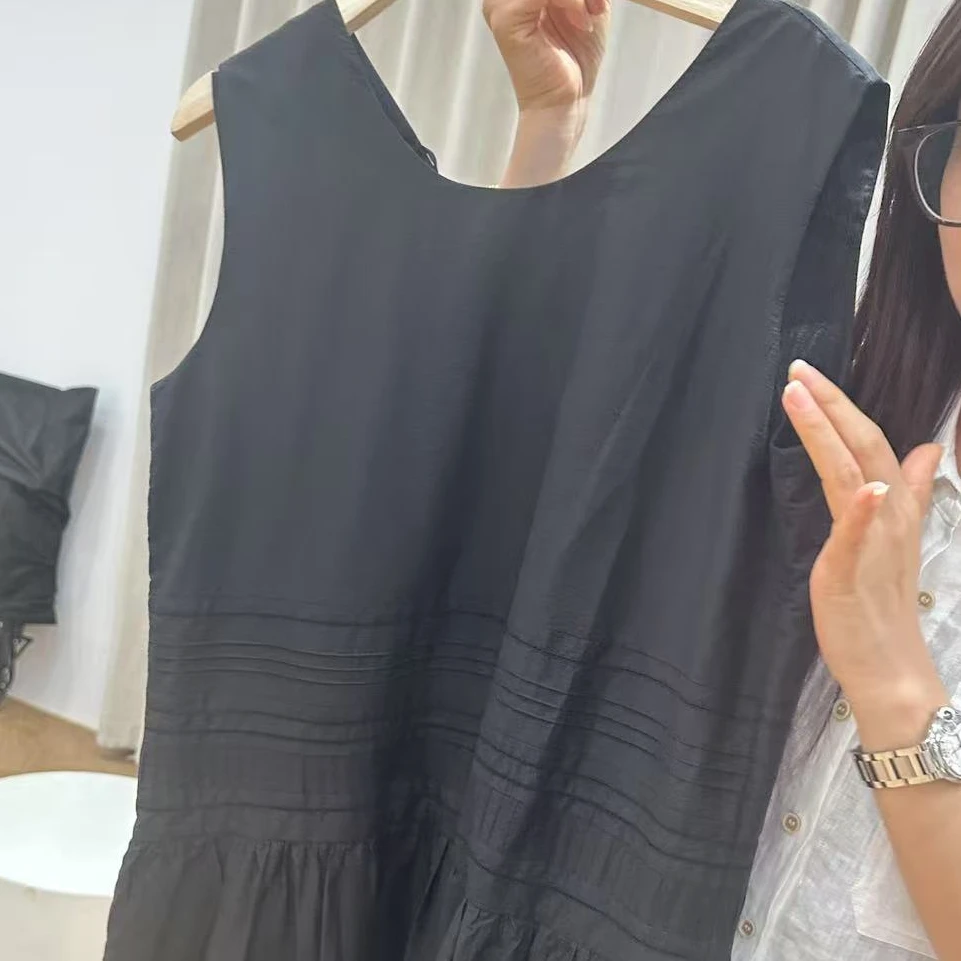 连衣裙黑色套头拼接休闲女装纯色S2572
