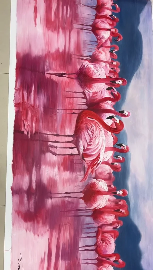 【闪购商品】绘画陶宗健-油画-100*200-火烈鸟