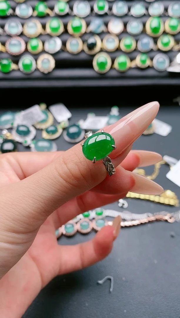 【闪购商品】翡翠戒指银S925镶嵌11111