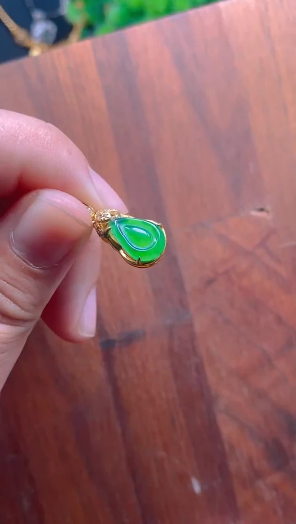 吊坠(不含链)银S925镶嵌翡翠水滴吊坠