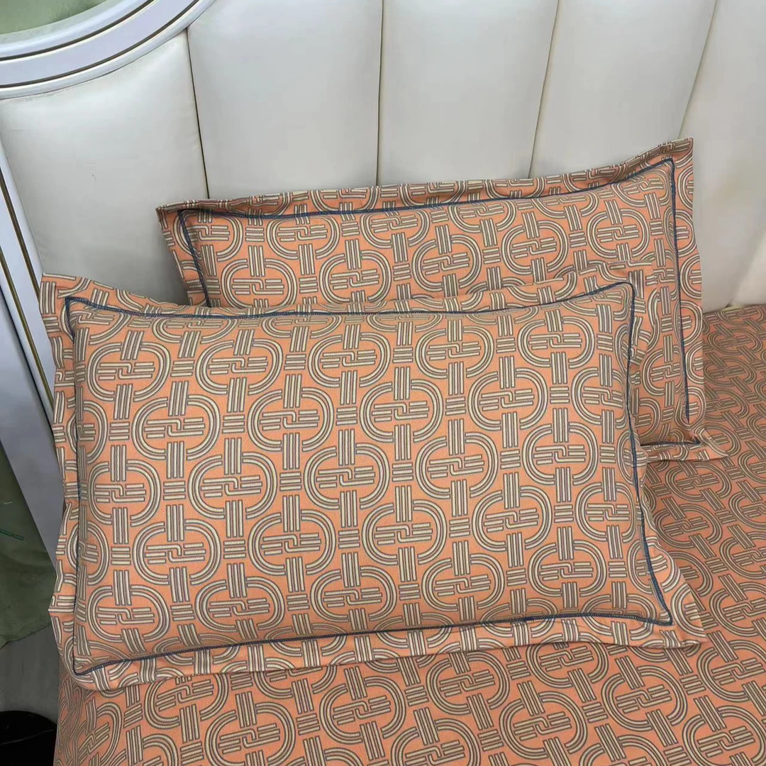 高端精品枕套（五福）桔色-5