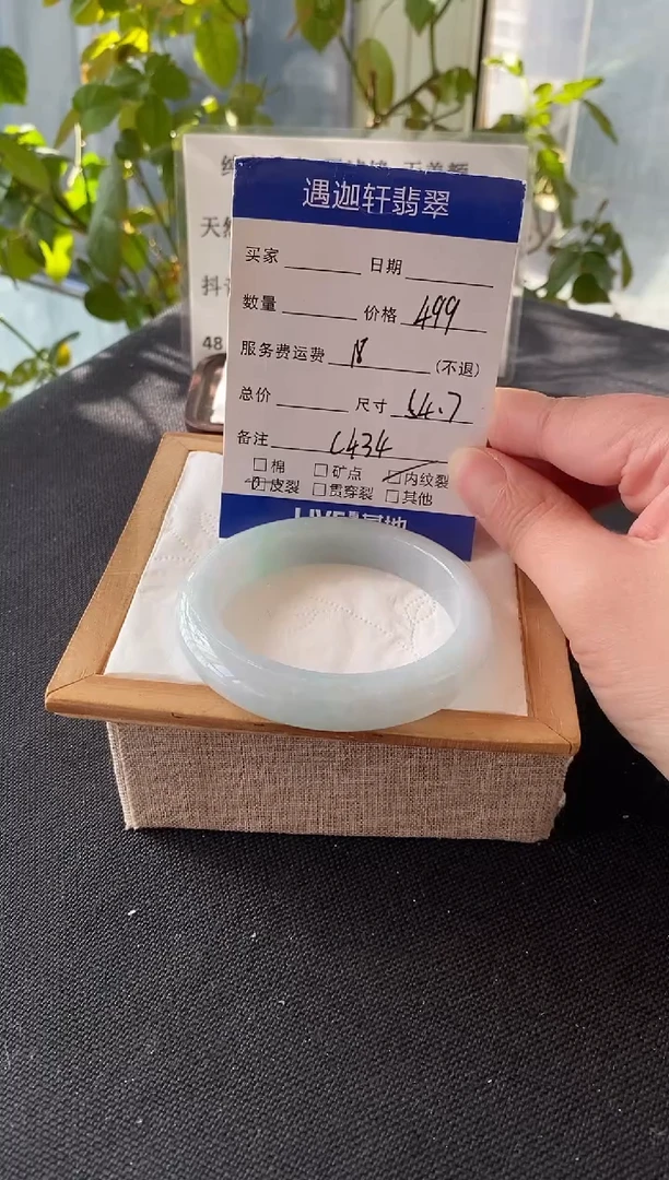 未镶嵌手镯翡翠C434编码 54.7圈口