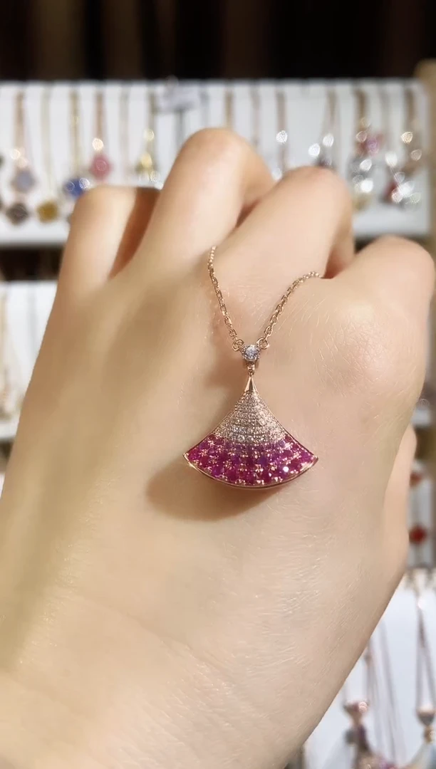 【闪购商品】钻石套链18K金镶嵌钻石K玫