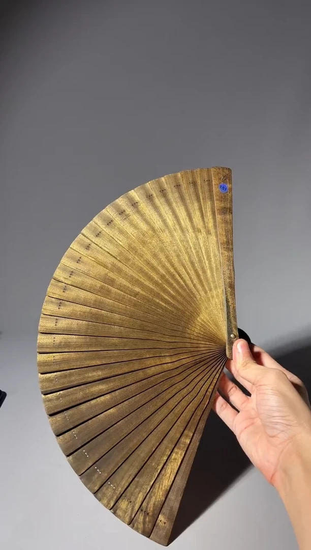 其他楠木（金丝楠）近****玥151号21cm乌木金丝楠小叶桢楠扇子
