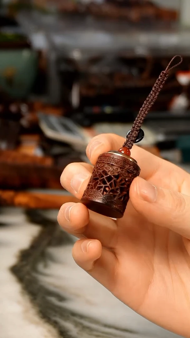 檀香紫檀（小叶紫檀）抱****无印度小叶紫檀香笼挂坠