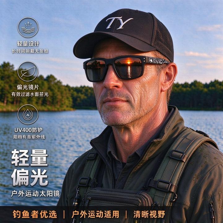 【直播专属】户外运动偏光太阳镜钓鱼专用过滤强光反光防紫外线墨