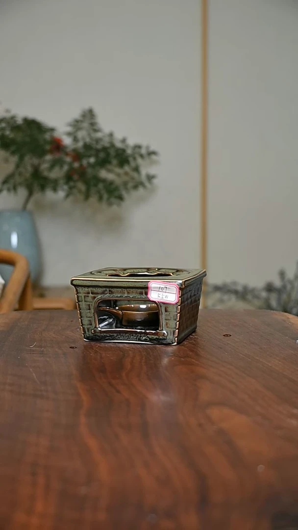 55#温茶炉 矿石釉 微瑕 朱家汝窑款