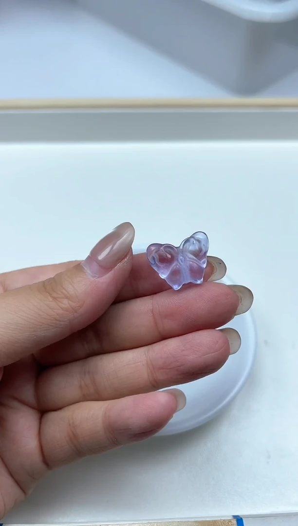 水晶珠宝半成品未镶嵌D444 紫水晶 蝴蝶1个9.9元