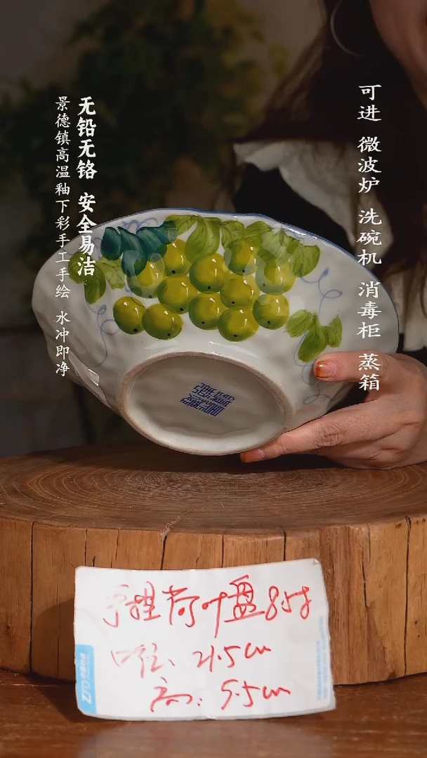 碗陶瓷景德镇高温瓷釉下彩手绘陶瓷