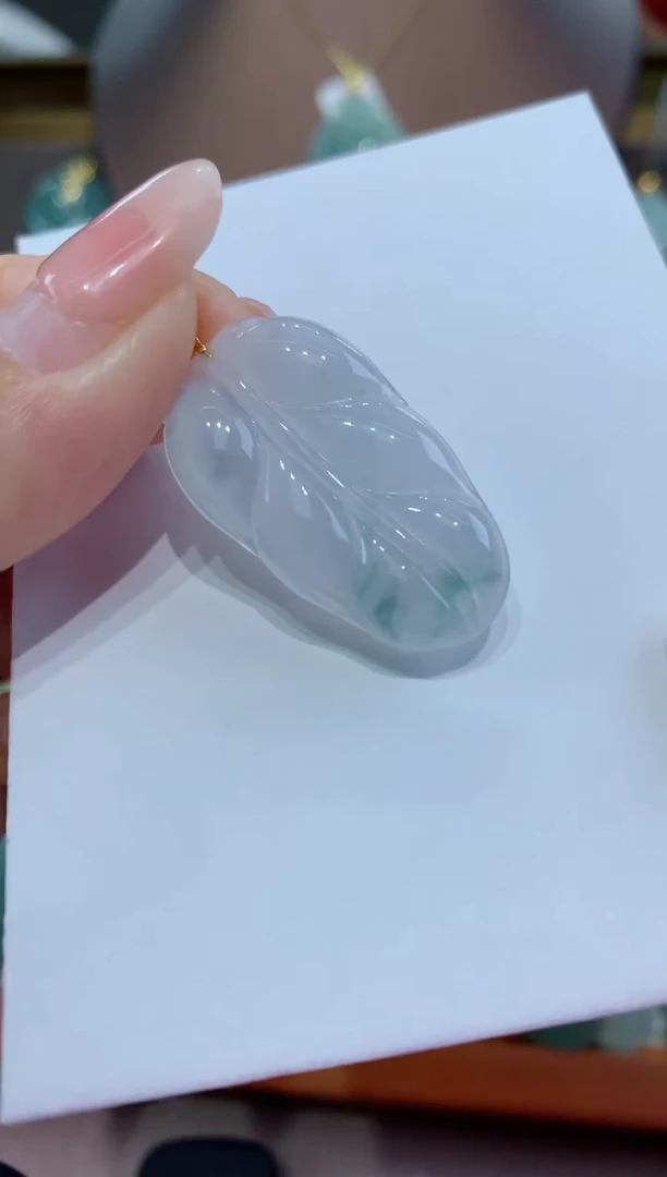 【闪购商品】翡翠颈饰18K金镶嵌 天然缅甸a货翡翠