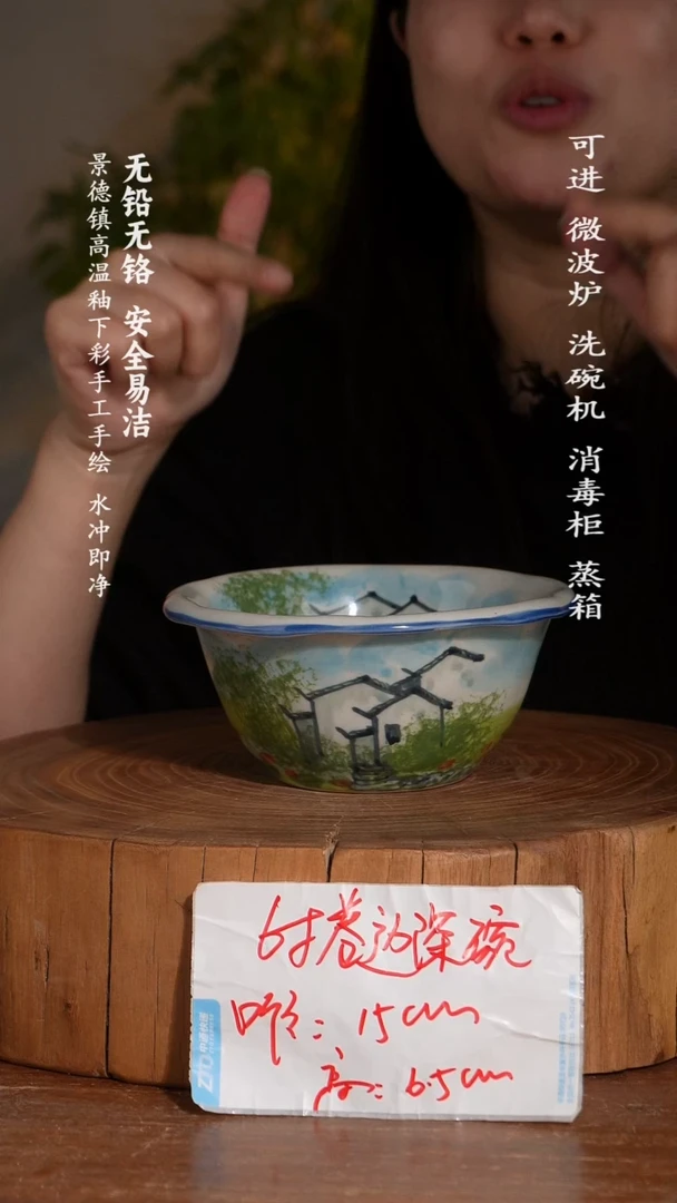 碗瓷景德镇高温瓷釉下彩手绘陶瓷