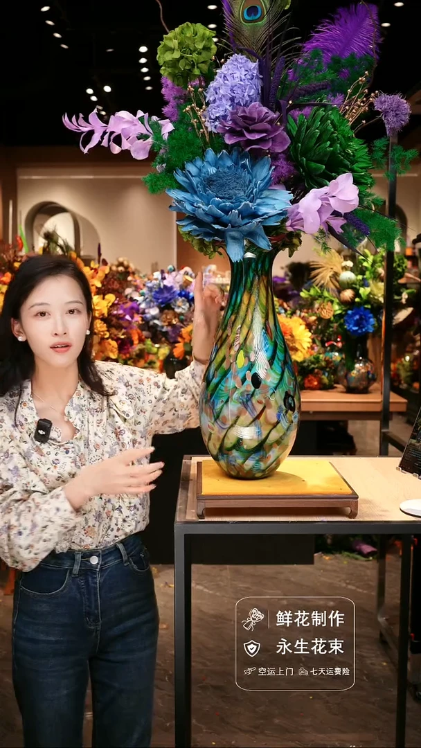 手工艺品琉璃手工花器花束空运包邮送货上门-以图片为准