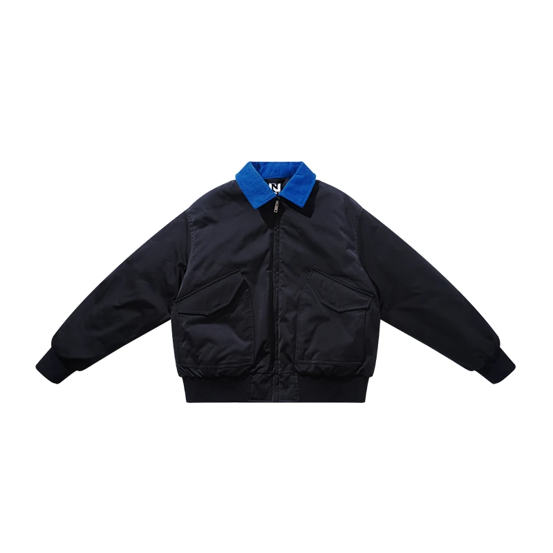 NOWON 撞色宽松休闲时尚POLO领美式灯芯绒夹克男女上衣外套潮