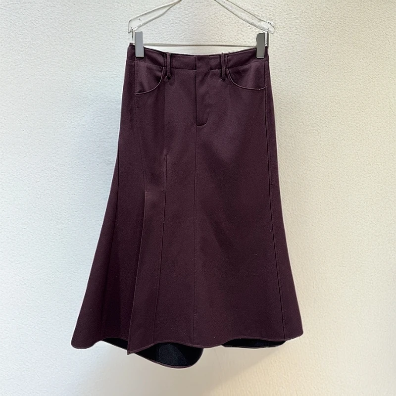 2025春新款高腰气质百搭不规则鱼尾半身裙女1518