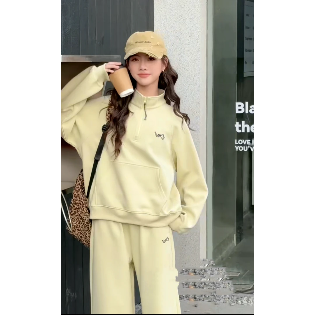 2025新款女童薄款休闲风女春季套装圆领韩版休闲时尚中大童装