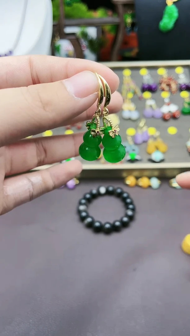 【闪购商品】玛瑙/玉髓耳钉银S925镶嵌213000