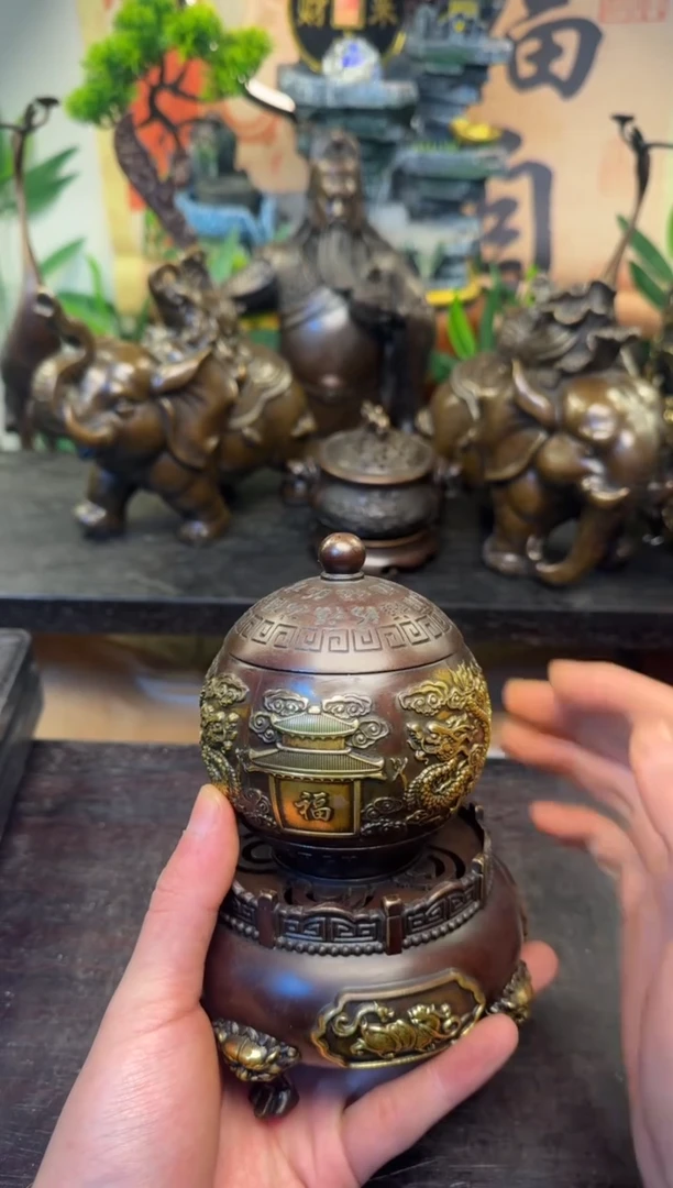 潼潼古铜只卖真铜！（时来运转九龙转运炉）