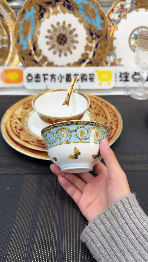 瓷片4英寸奶茶碗 微瑕 6个