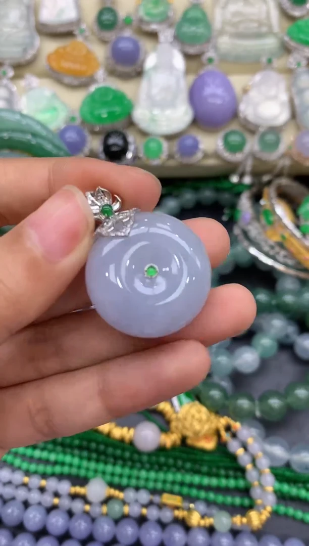 翡翠18K金镶嵌颈饰171-中国好珍宝