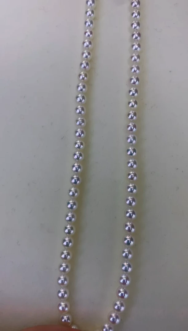 银S925镶嵌DA海水珍珠 GD011 5-5.5 rose串链带大证