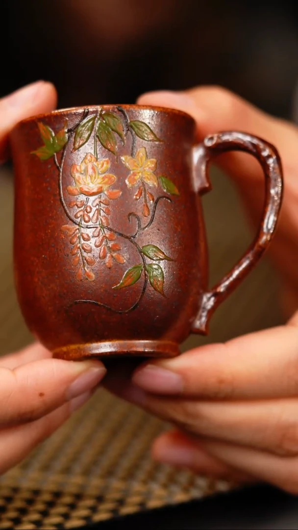 42小鱼柴烧紫藤把子杯