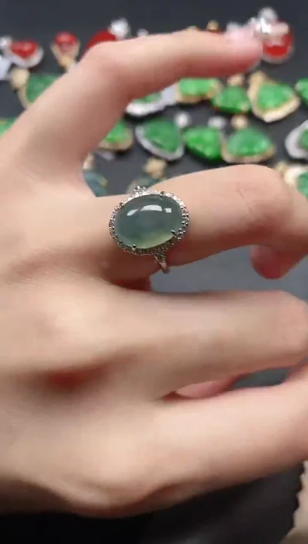银S925镶嵌戒指翡翠51511