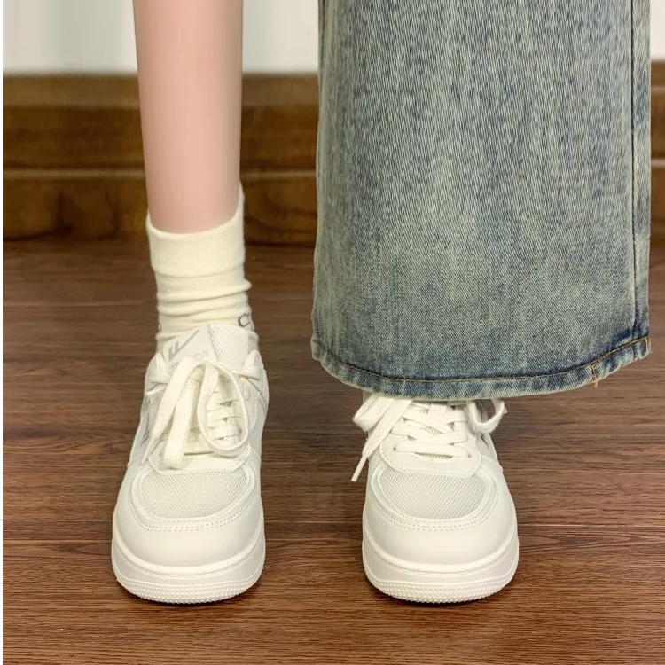 回力爆款情侣鞋网面透气2025小白鞋夏季新款厚底增高男女同款板鞋