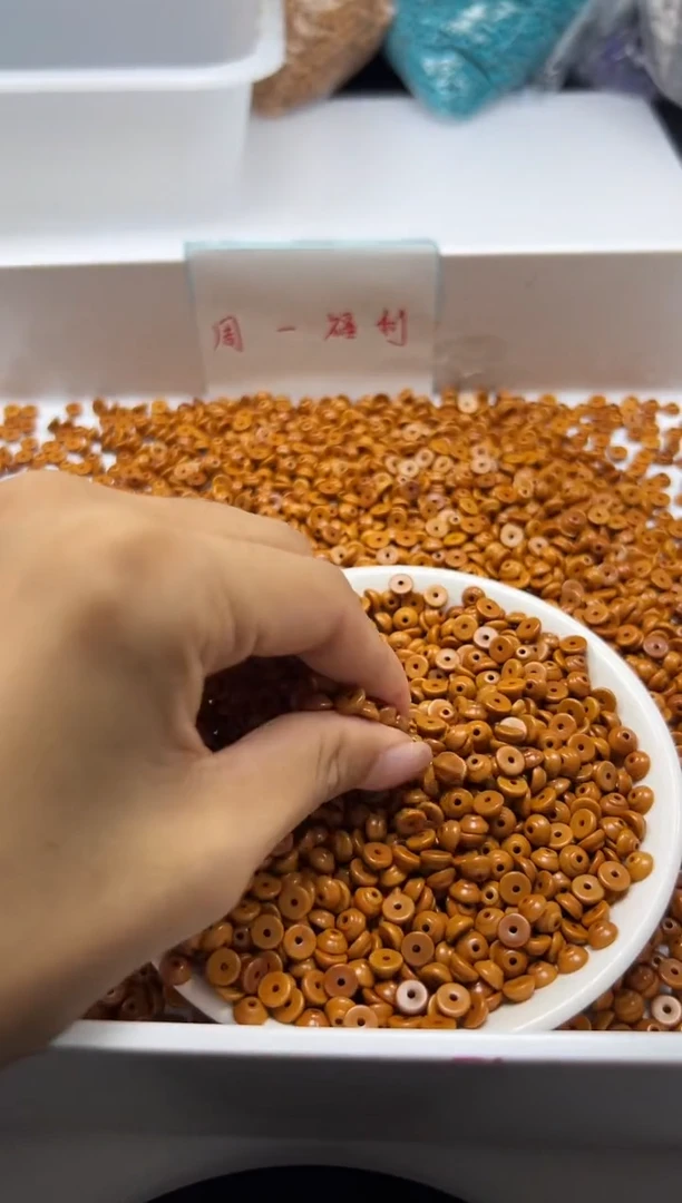 檀香木散珠w2771橄榄核金饭碗6*2mm*30颗