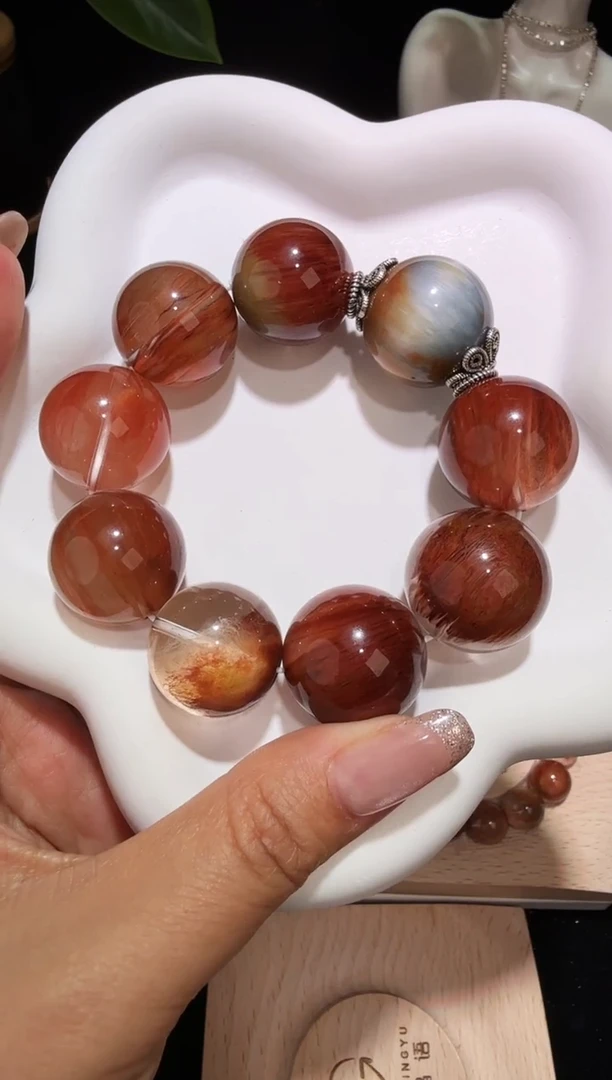 水晶手链银S925镶嵌兔毛 定制