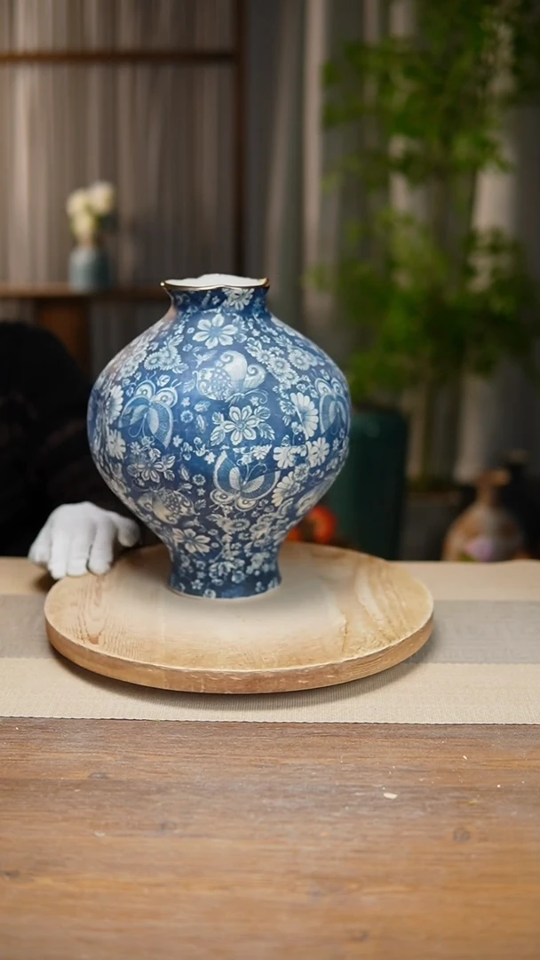 【闪购商品】陶瓷 花器青花瓷蝶恋花灯笼