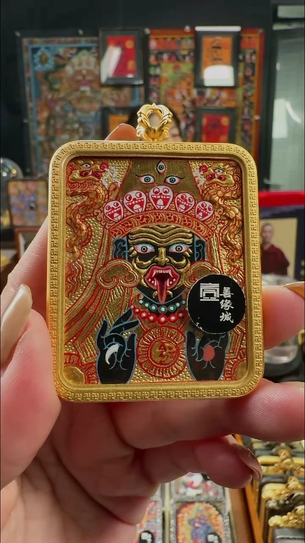 吊坠壹善缘城手绘唐卡扎基