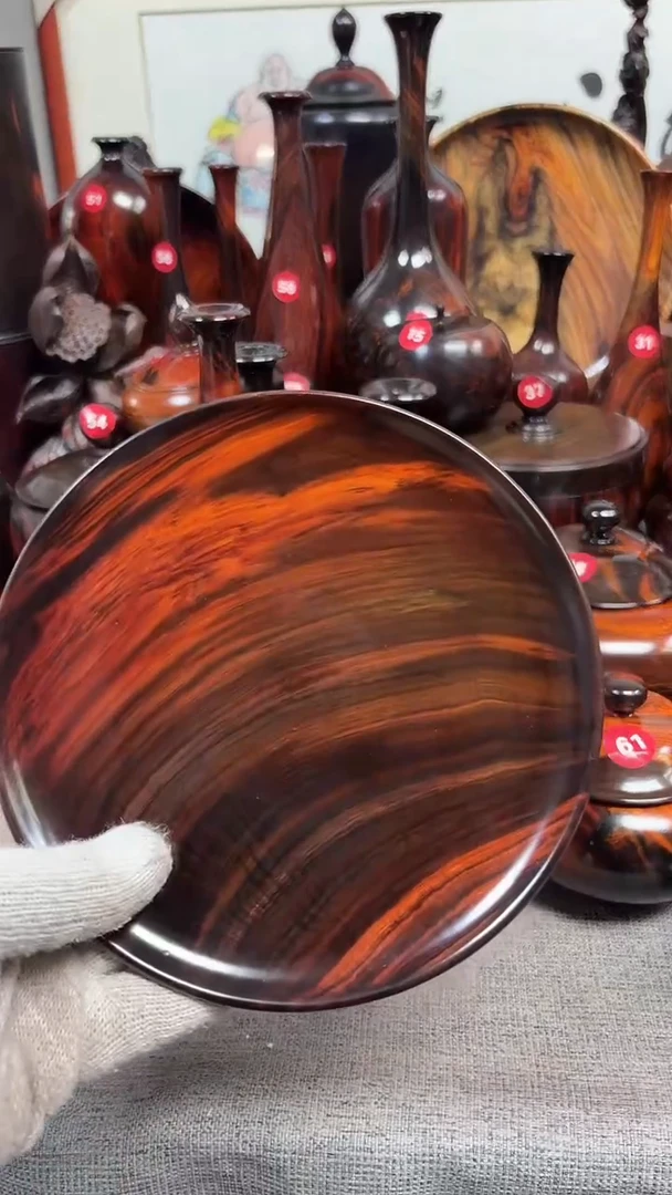 木朱*大红酸枝圆盘一个