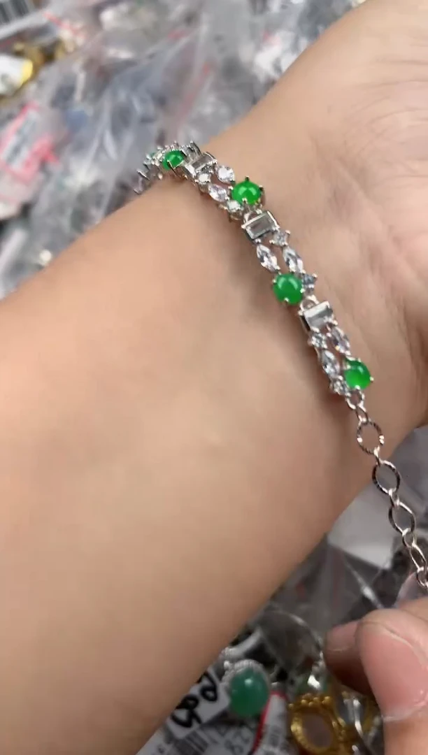 银S925镶嵌戒指翡翠13    5