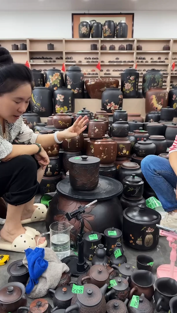 罐瑕疵 线雕 牡丹小五饼 459