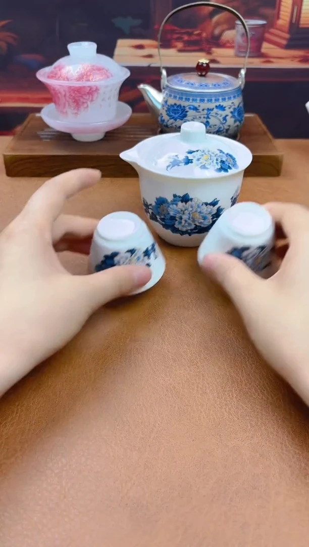 陶瓷茶具摆件旅行套组