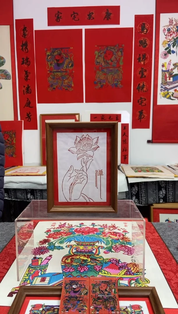 摆台朱拓手眼莲花手工制作精品