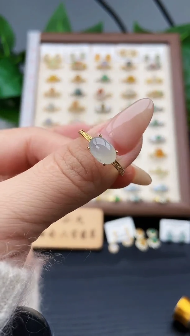 银S925镶嵌戒指翡翠12