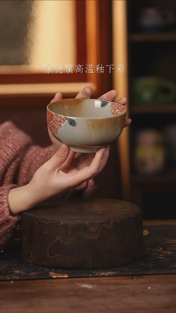 陶瓷景德镇高温釉下手绘陶瓷@L501@