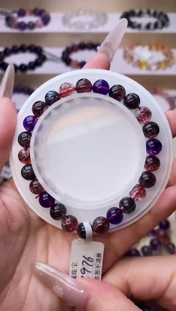 【闪购商品】水晶手链未镶嵌黑加仑超七单圈7m+