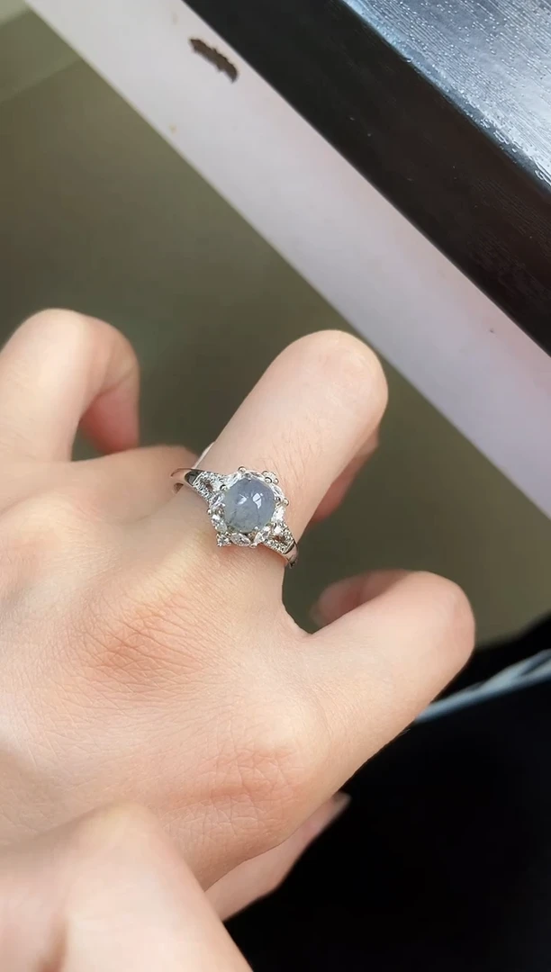 银S925镶嵌戒指翡翠12