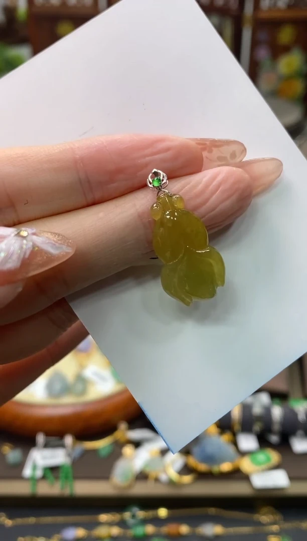 【闪购商品】翡翠颈饰18K金镶嵌净货11049