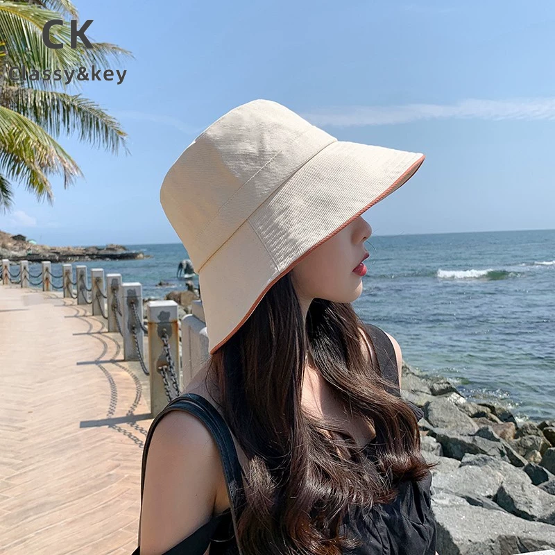 Classy key新加坡设计师联名款显脸小网红渔夫帽男女夏新款遮阳帽