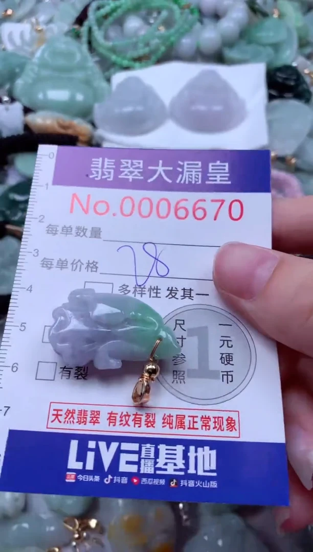 吊坠(不含链)未镶嵌翡翠6670