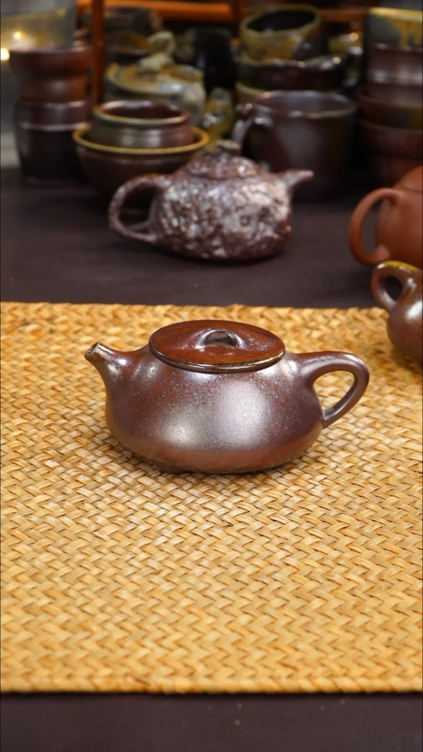 茶壶紫砂纯自然柴烧
